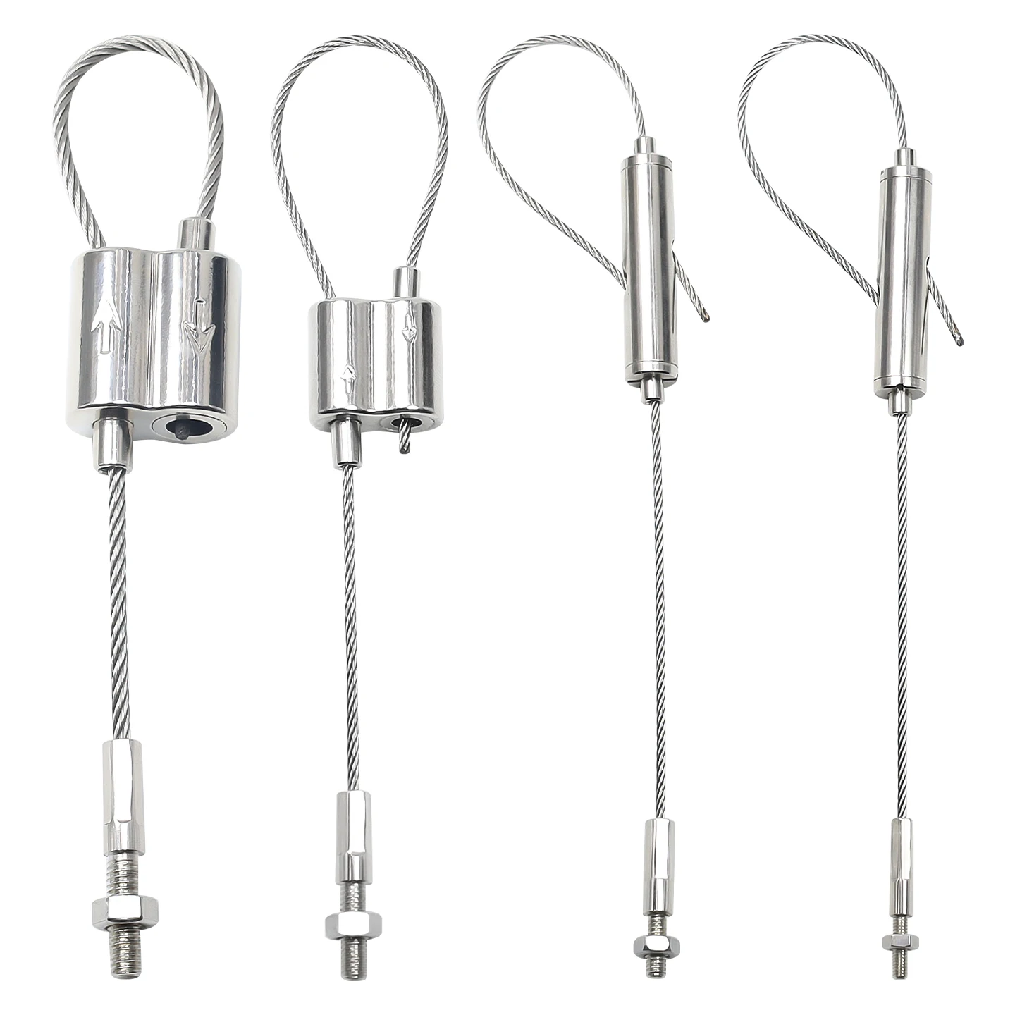 Bild 6: 2-teiliges Set mit verstellbaren Aufhängeseilen, 1,5/2/3 mm Stahlkabel mit festem Anschluss, zum Aufhängen von Lampen und Möbeln