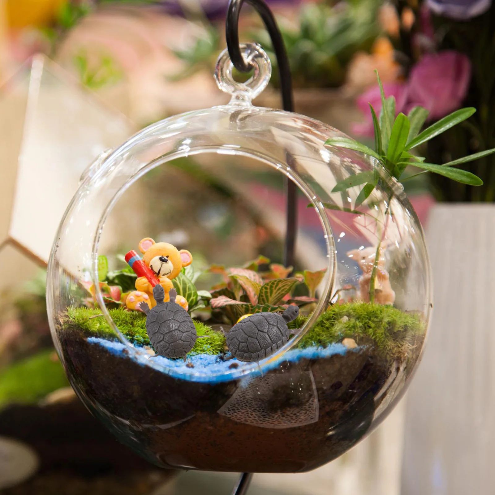 

3Pcs Realistic Artificial Turtle Ornament Safe Flexible Fish Tank Landscape Decoration Fake Turtle Fish Tank Decoration