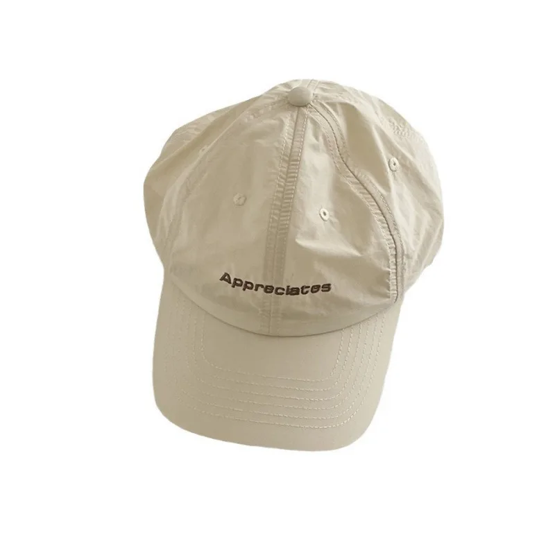 Summer Light and Breathable Quick-drying Cap Korean Version Embroidered Letters Soft Top Curved Brim Sunshade Baseball Cap