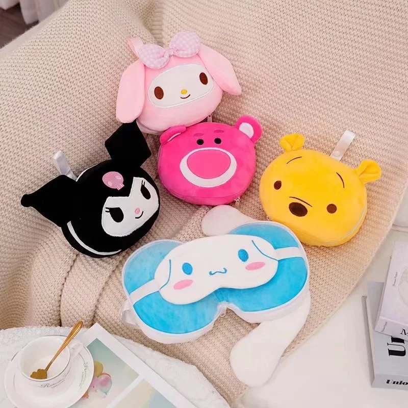 Sanrio Kuromi cartoon shading eye mask travel neck pillow cinnamon girl nap pillow folding cartoon U-shaped neck pillow travel