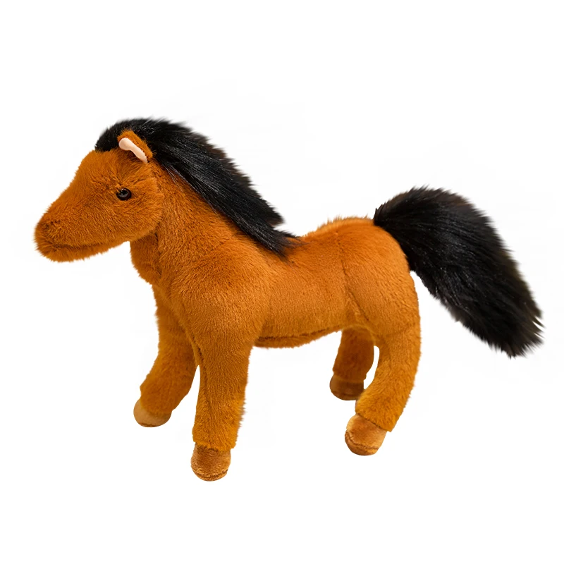 25 ซม.น่ารักชีวิตจริงม้าตุ๊กตาPlushตุ๊กตาสัตว์คุณภาพสูงSuperสมจริงPony Plushของเล่นคลาสสิกของขวัญวันเกิด