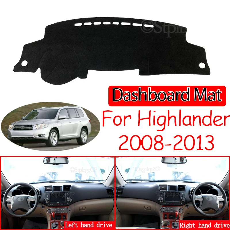 

2009 2011 2012 для Toyota Highlander XU40 Kluger 2008 ~ 2013 Нескользящий коврик для приборной панели, коврик от солнца, коврик для приборной панели, аксессуары для ковров