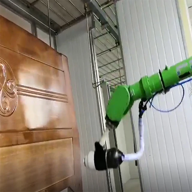 Lini Produksi Penyemprotan Furnitur Kayu Penyemprotan Elektrostatik Peralatan Pelapisan Otomatis Efisiensi Tinggi