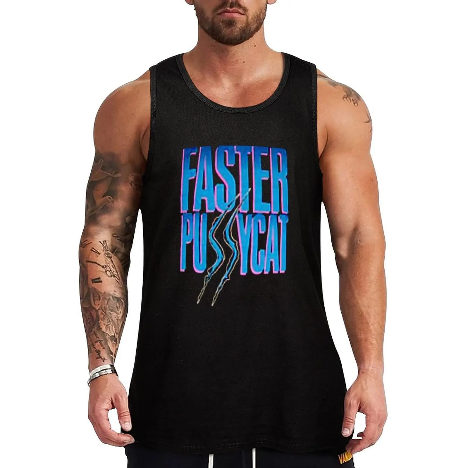 

faster pussycat Tank Top Fitness men clothing sleeveless jackets Men's t-shirt summer clothes men 2025