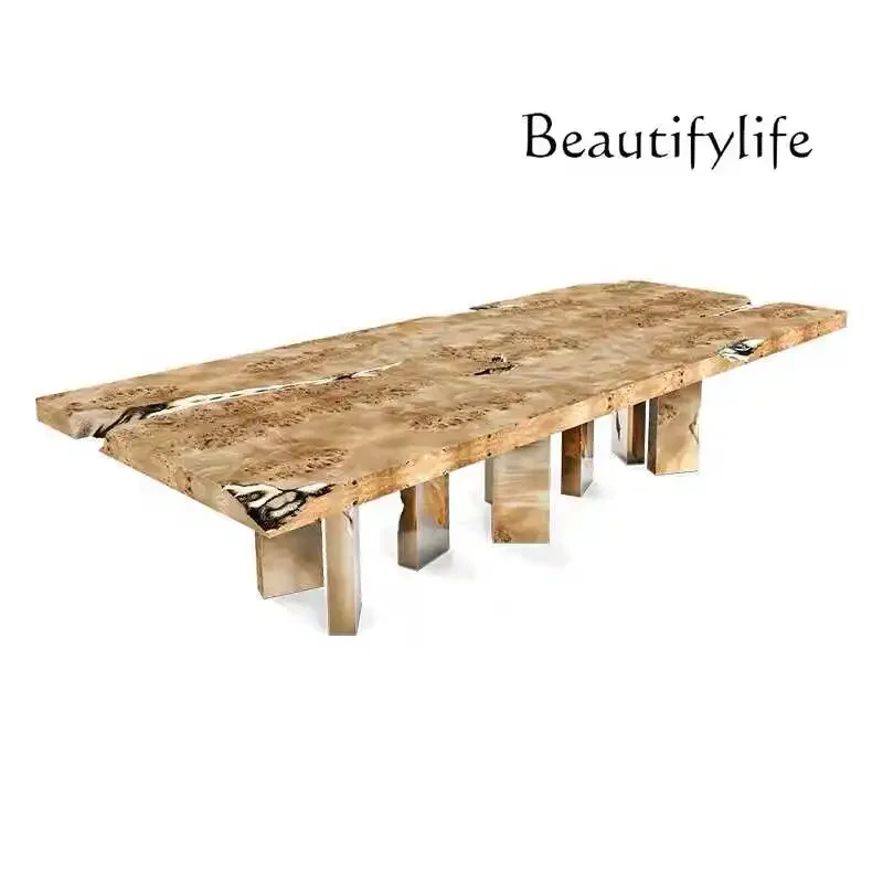 X Light Luxury Solid Wood Dining Table Modern Simple Rectangular Dining Table Villa Home Creative Personalized Dining Table