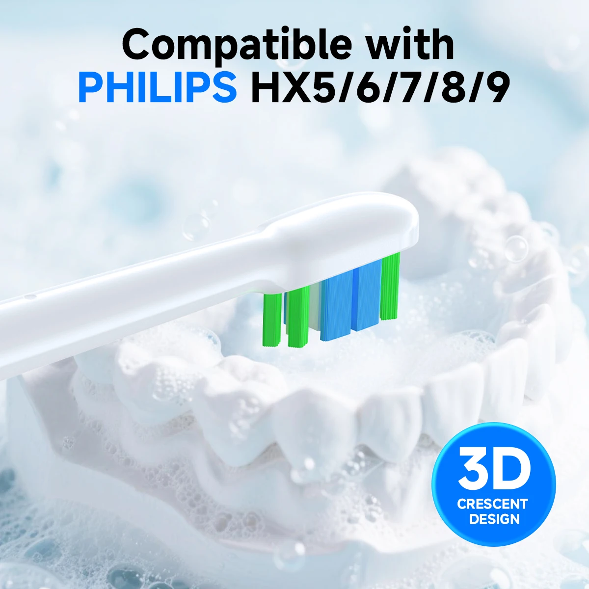 

Совместим со сменными насадками для электрической зубной щетки Philips Sonicare, насадкой для щетки для 5100 6100 7300 9000