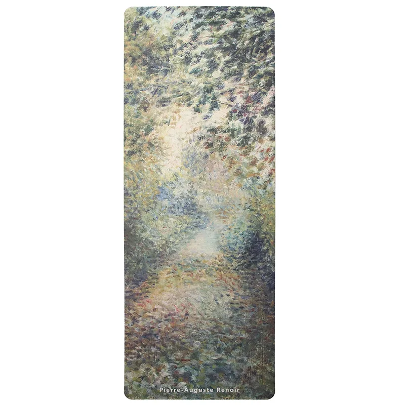 PU natural rubber yoga mat oil painting contrast color non-slip widened and thickened fitness mat