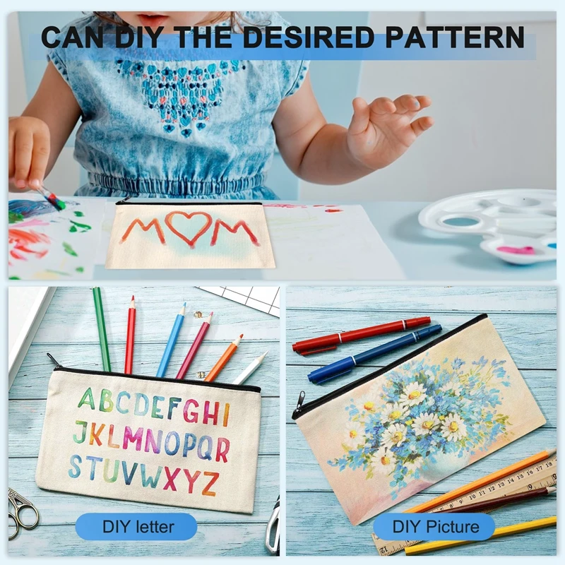 10 قطعة أكياس ماكياج قماش قماش سستة الحقيبة أكياس مقلمة DIY بها بنفسك أكياس الحرفية للسفر DIY بها بنفسك الحرفية المدرسة الملونة سستة