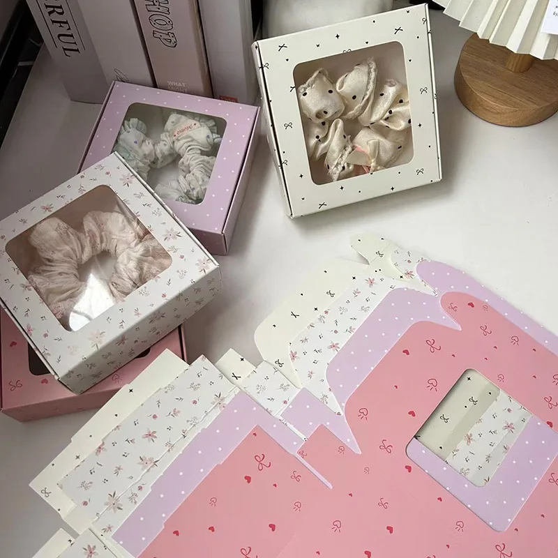 Kraft Paper Gift Boxes with Window, 1/5 PCS