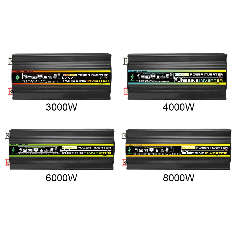 

Интеллектуальный инвертор мощностью 3000/4000/6000/8000 Вт с LED-дисплеем, двойным USB и чистой синусоидой для автомобильных приборов