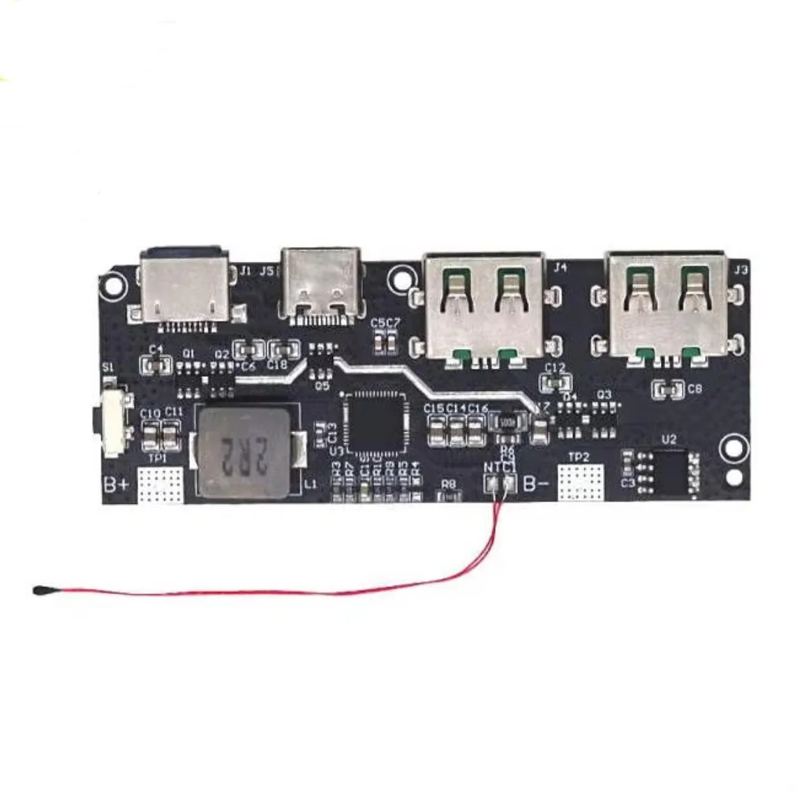 22.5W Power Bank 5-Port Bidirectional Fast Charging Module Circuit Board DIY Motherboard Kit QC4+PD3.0