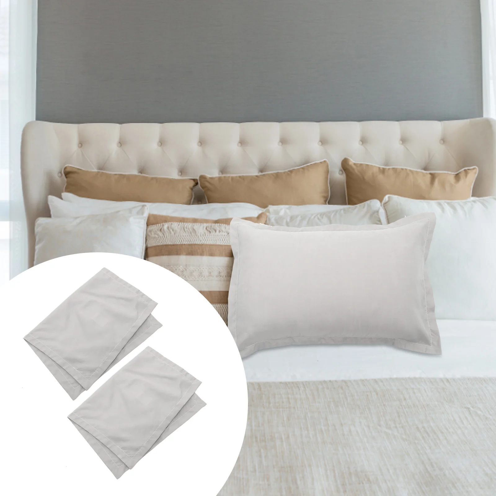 

2pcs Brushed Soft Breathable Washable Bedding For Hotel Room Pillow Case Home Bedroom Pillowcovers Pillowcase Pillowcase