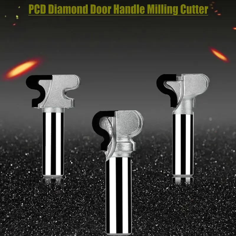 

12.7mm PCD Diamond Milling Cutter Router Bit Edge Trim Slotting Woodworking Tool CNC Door Handle Arc Nail Groove Chamfer Endmill