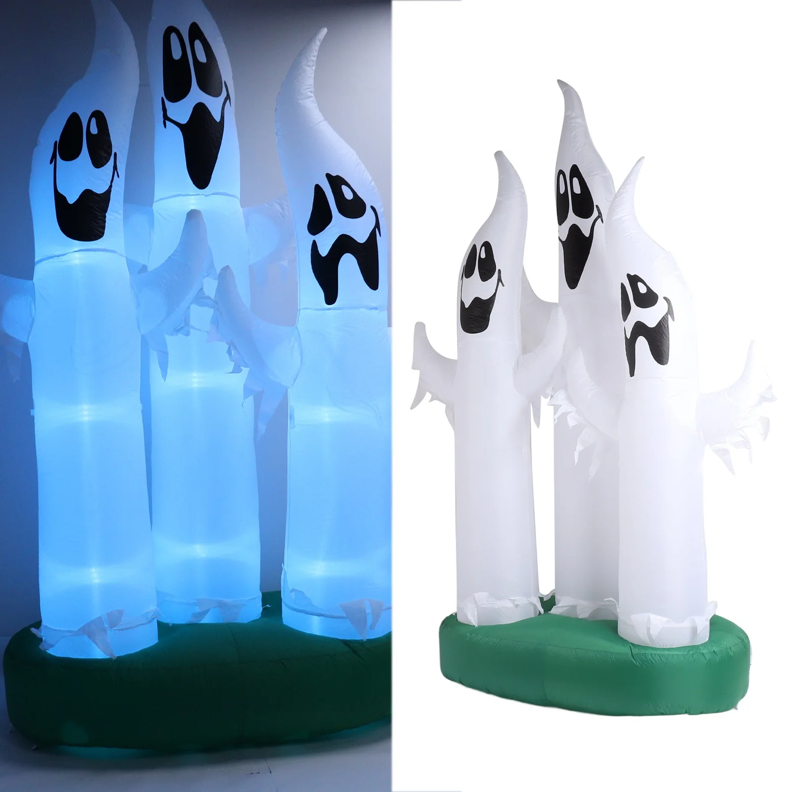 

Halloween Inflatable 3 Ghosts 10FT Halloween Blow Up White Ghost With LED Light For Outdoor Garden Lawn Yard Decoration