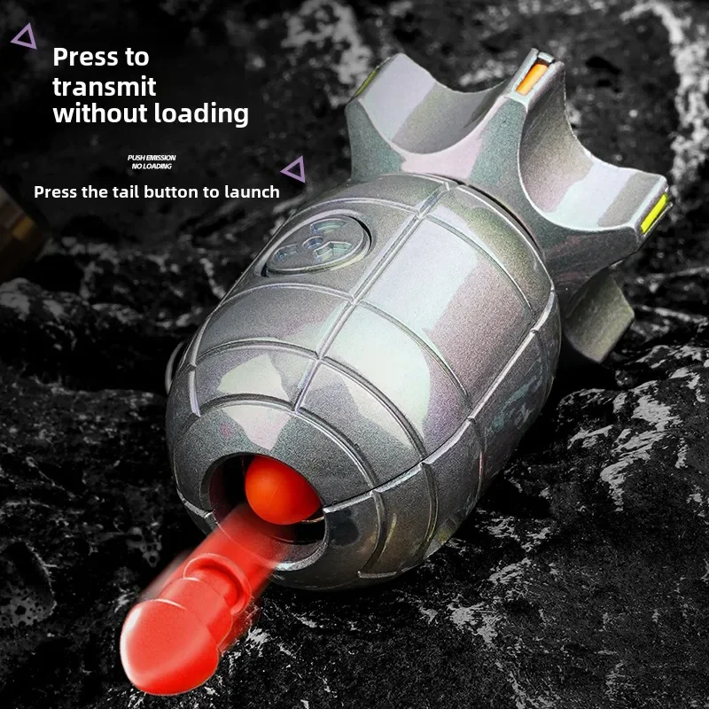 ワンボタンイジェクトシェルスピナー子供そわそわストレスリリーフガジェットハンドスピナー男の子のためのユニークなギフト射撃おもちゃ