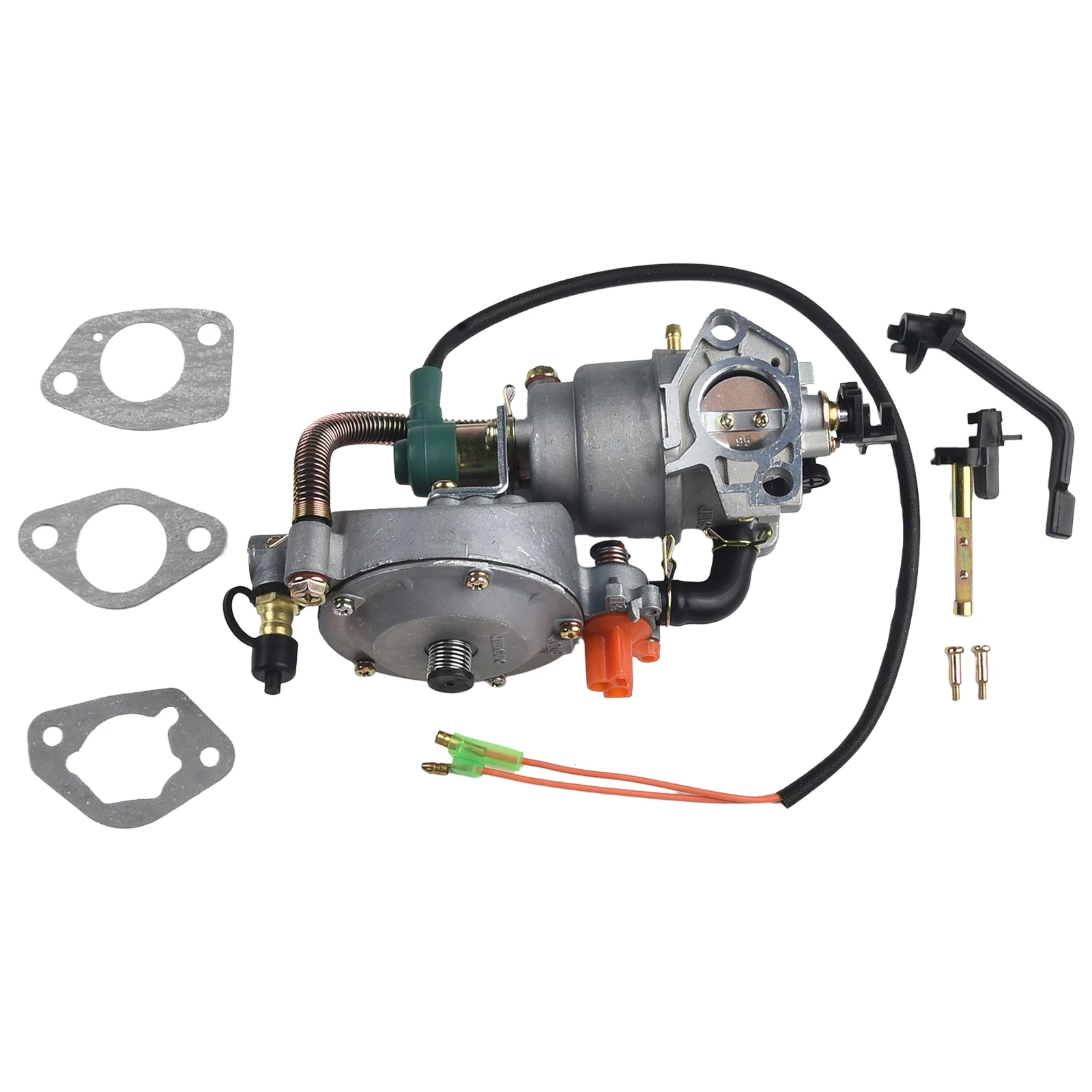Manual Throttle Dual Carburetor for LPG Conversion Kit for 1KW to 6KW Generator Sets For GX390 188F Compatible