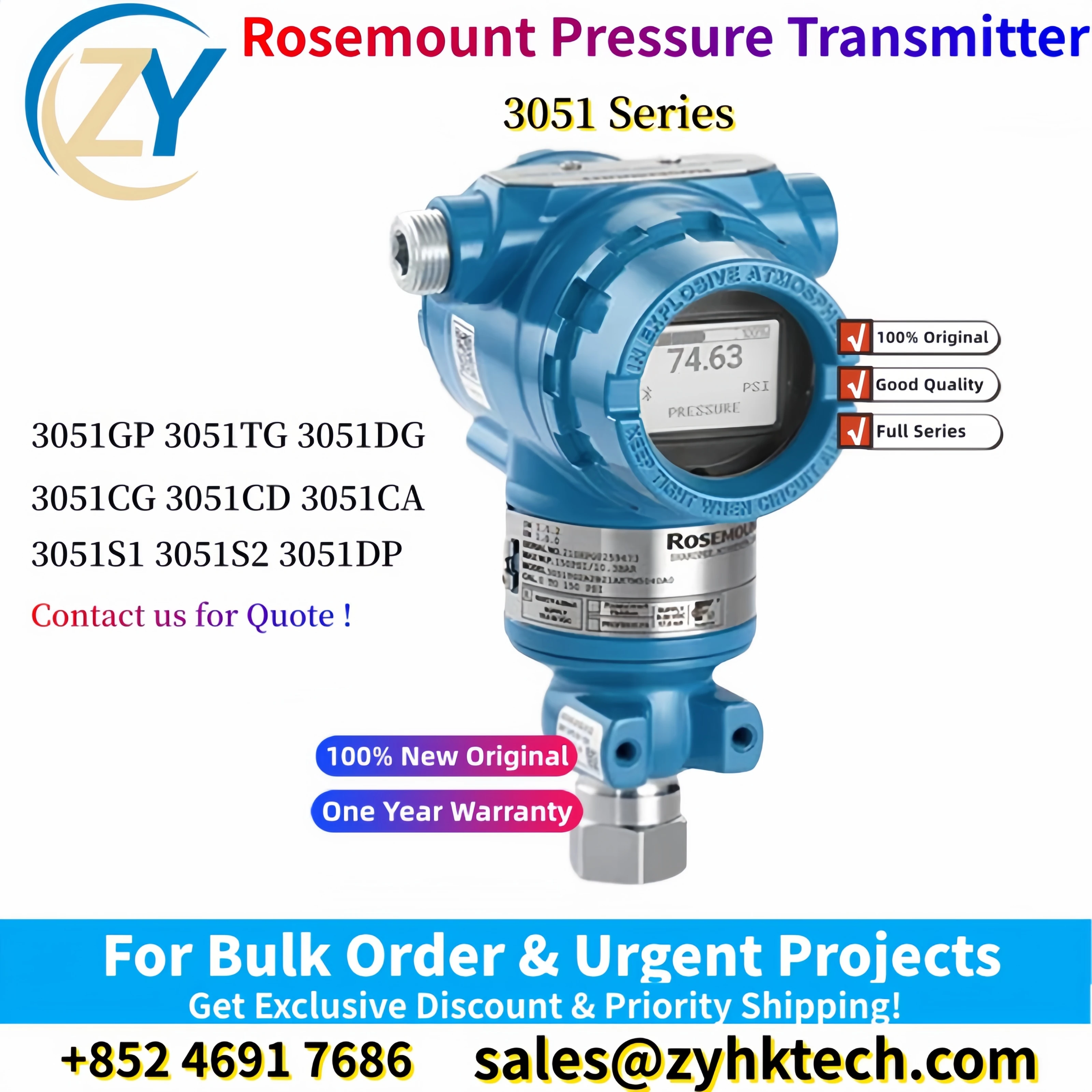 100% Original 3051 Series 3051TA 3051DG 3051CG 3051TG 3051CD Pressure Transmitter【Contact For Quote】