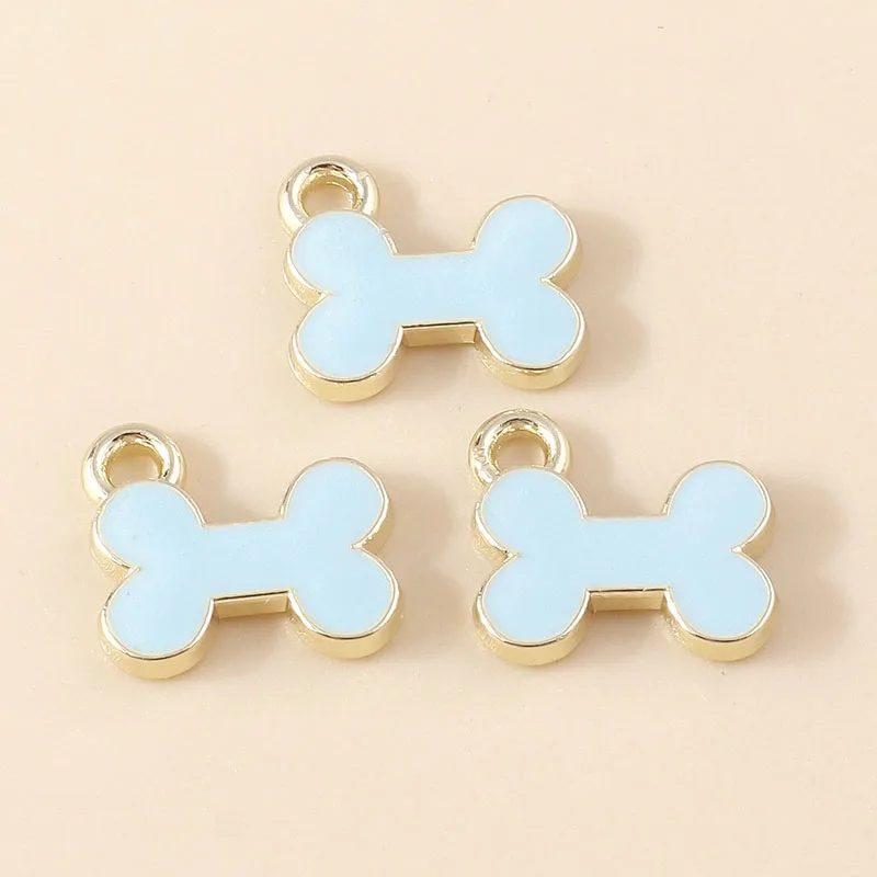 Leslie 10 Stück/Set Emaille Niedliche Katzen- und Hundepfoten-Hundeknochen-Anhänger für Ohrringe, Armbänder, Halsketten, Anhänger, DIY-Schmuckherstellungszubehör – Detail 24