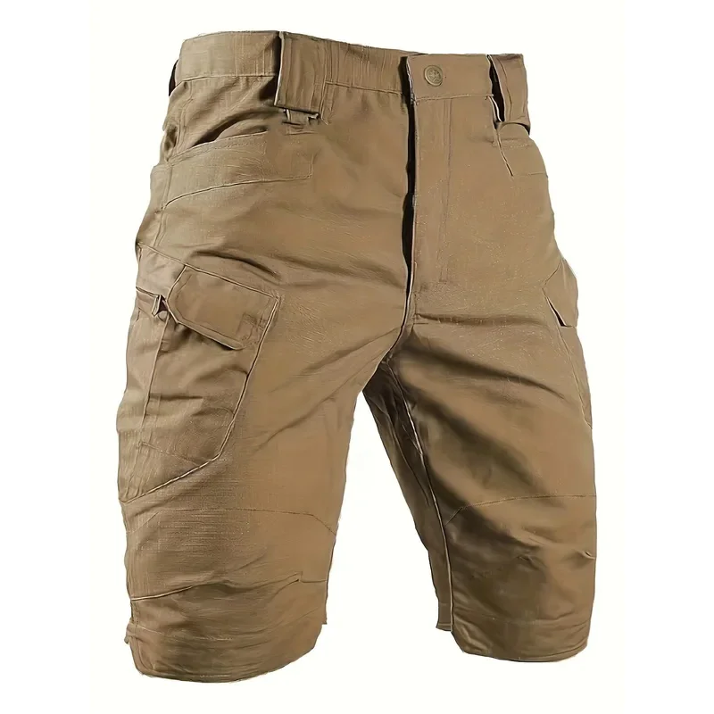 Men's tactical shorts with multi pockets, casual durable waterproof cargo shorts for outdoor hiking trekking