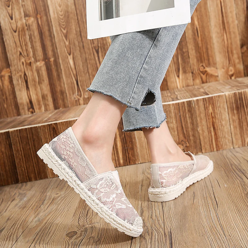 2024 Summer Breathable Women\'s Canvas Shoes Fashion Slip On Lazy Ladies Loafers Flats Shoes Women New Casual Women\'s Shoes