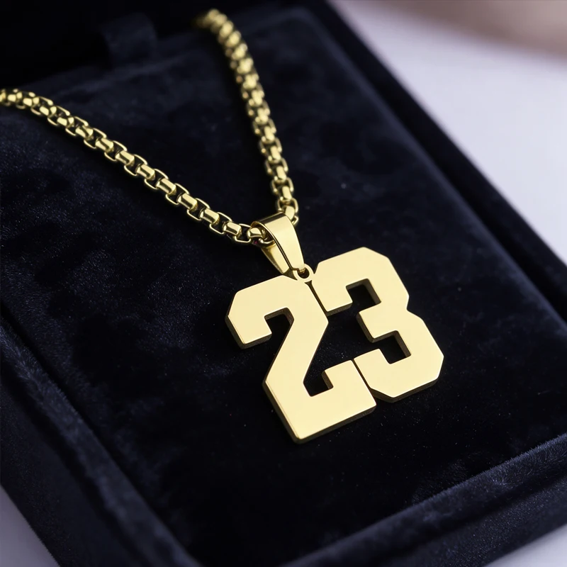 Custom Jersey Number Necklace Personalized Stainless Steel Sports Pendant Baseball Basketball Football Fans Gift For Men Women