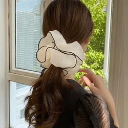 Sweet Oversized Hair Ties Scrunchies for Women Satin Chiffon Hair Band Rubber Elastic Hair Rope Girl Accessories Ponytail Holder