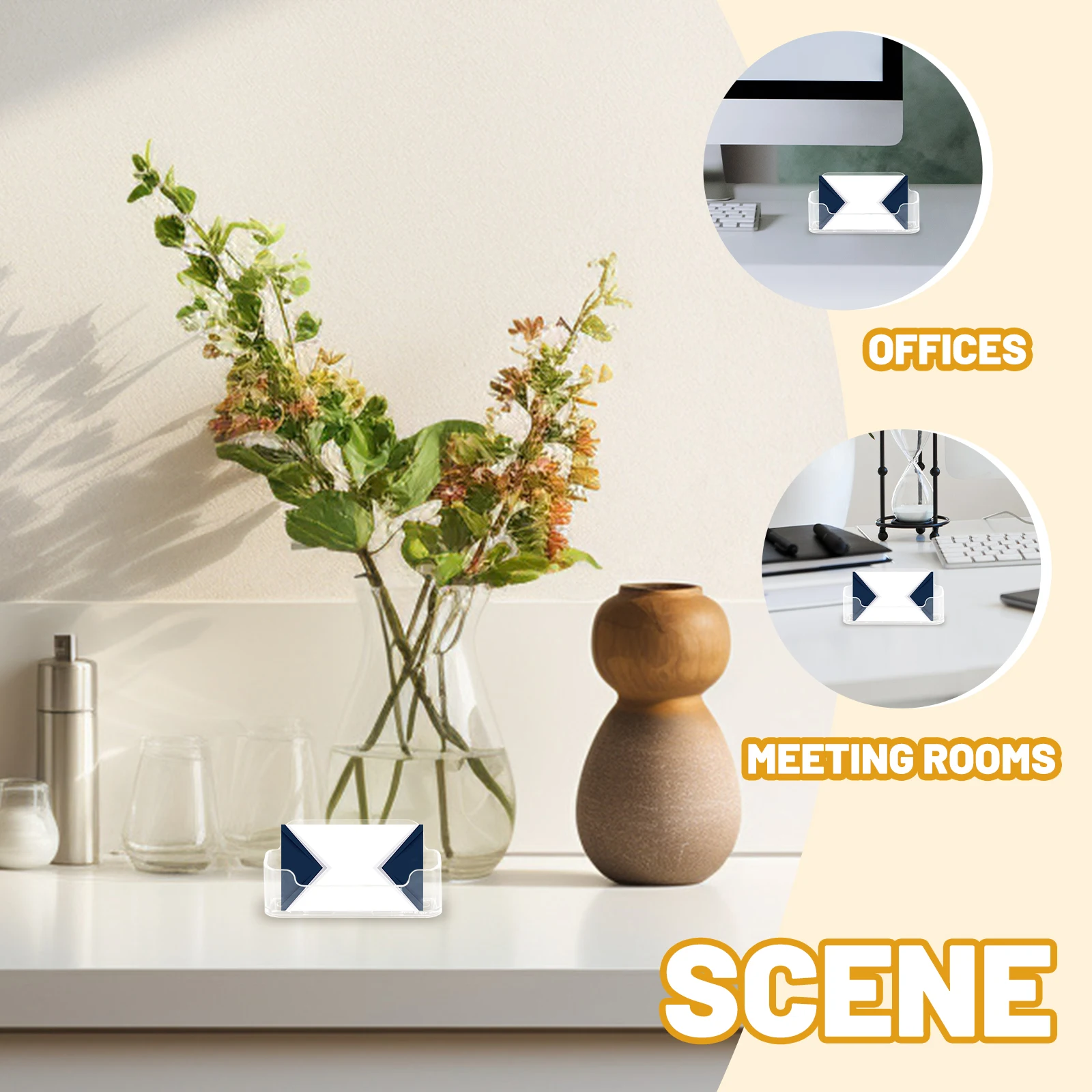 

4Pcs Business Card Holder Clear Plastic Organizer Card Storage Display Stand for Professional Use Photocard Holder