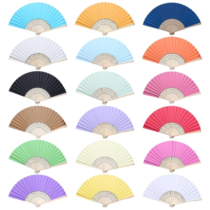 Handheld Fan Blank Folding Fan DIY Wedding Decoration Bamboo Hand Held Fan Craft