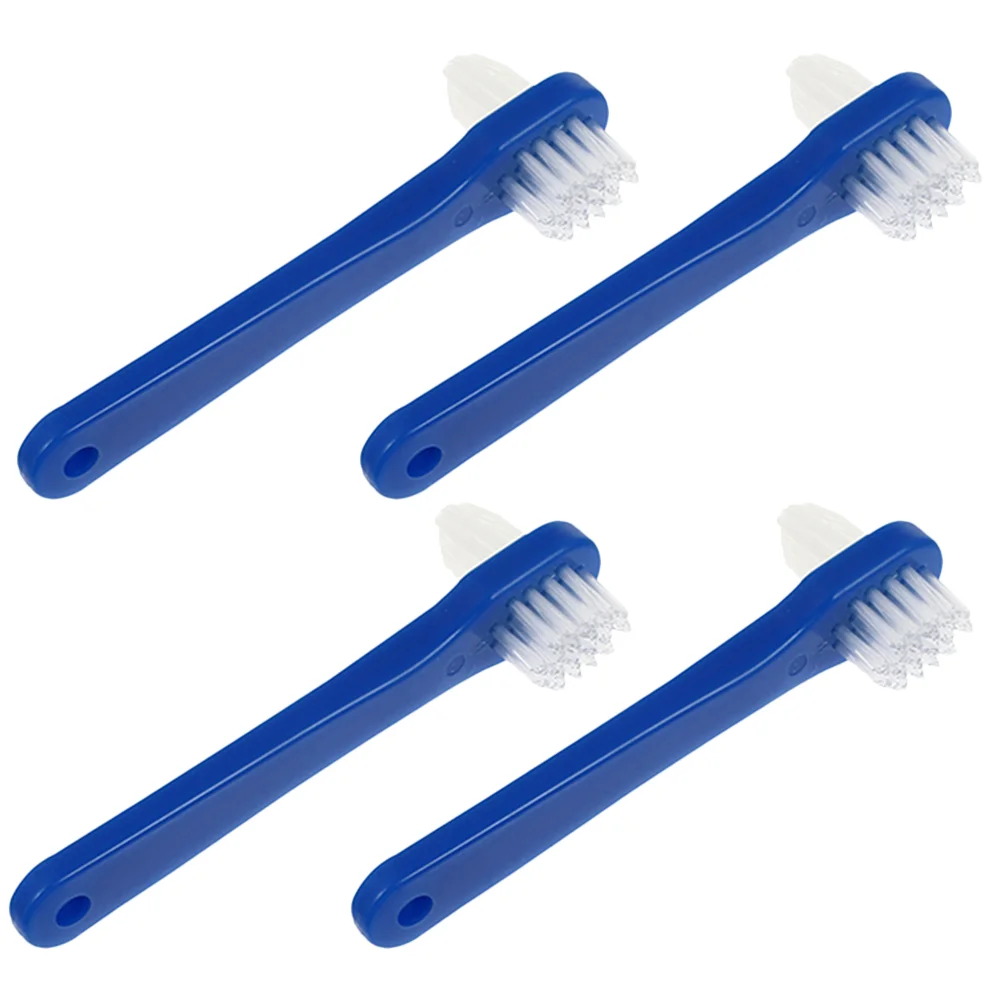 Escova De Limpeza De Dentadura Pequena, Escovas Dentárias, Detergente Escova De Dentes Falso, PC, Viagem Portátil, 4 Pcs