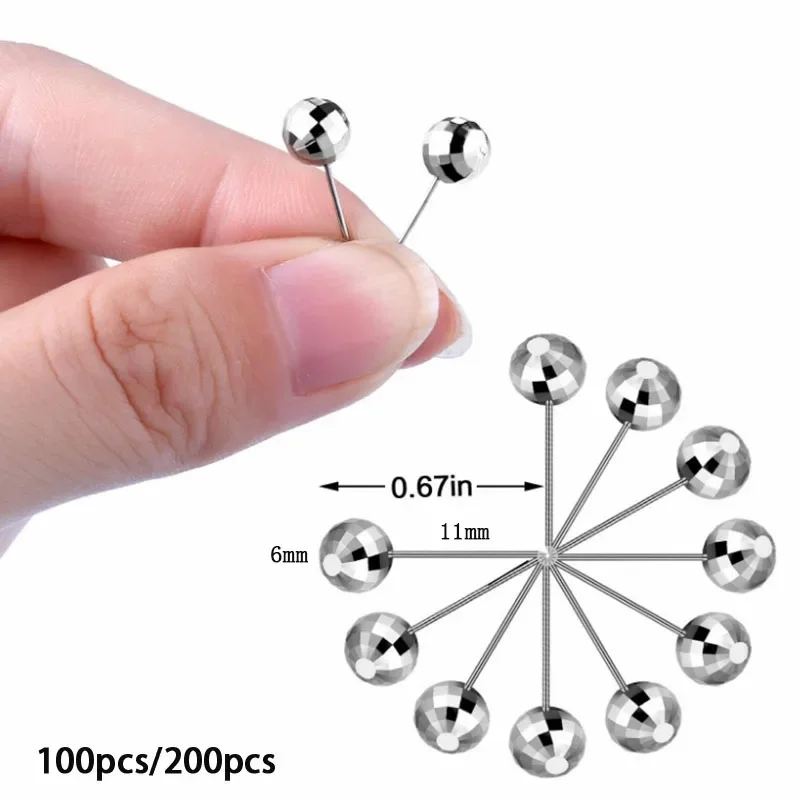 Praktyczne krawiectwo ozdobne proste szpilki szpilki z główką kulkową pinezki DIY ozdobne szal ozdobny narzędzie do szycia 200/400 szt