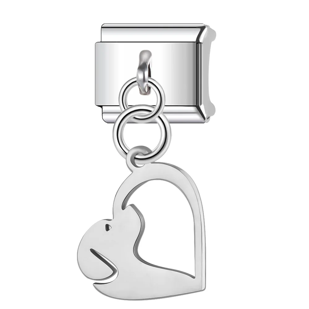 Trusta Silvery Love Flower Charm Italian  Stainless Steel Bracelet N590