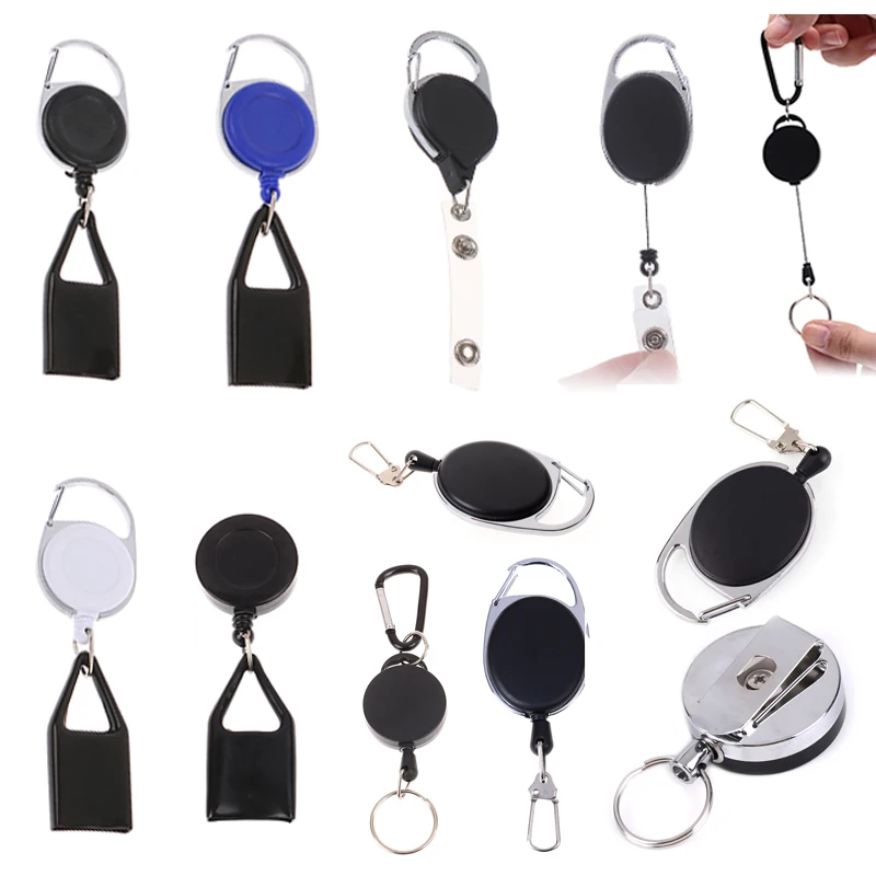 Retractable Lock Anti Theft Key Chain EDC Elastic Key Ring Quick Hanging Telescopic Keychain