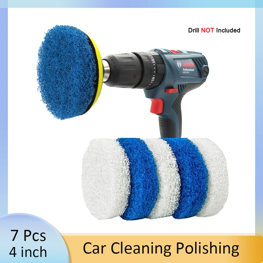 7 Pcs Car cleaning Polishing 4 inch Multi-Purpose Detail Brush Kit Household Cleaning Tool for Cleaning Bathrooms Showers Tubs