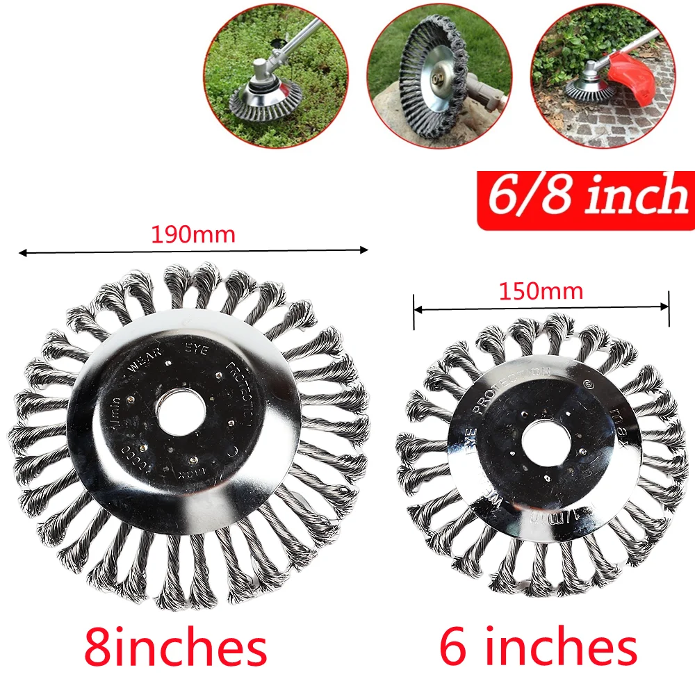 6/8 Inc Steel Trimming Head Lawn Mower Wire Debroussailleuse Weed Brush Blades for Garden Lawn Mower Power Tools