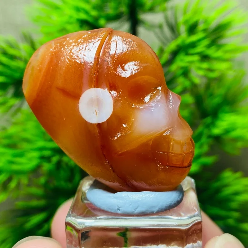 Rough Unique Crystal Skull Statue Natural Stones Gobi Desert Agate Quartz Manually Carved Mineral Figurine For Home Decor