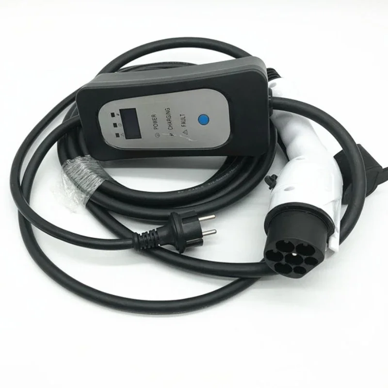 Adjustable for 8A 10A 13A 16A mode 2 evse portable charger Type 2 ev electric car charging cable