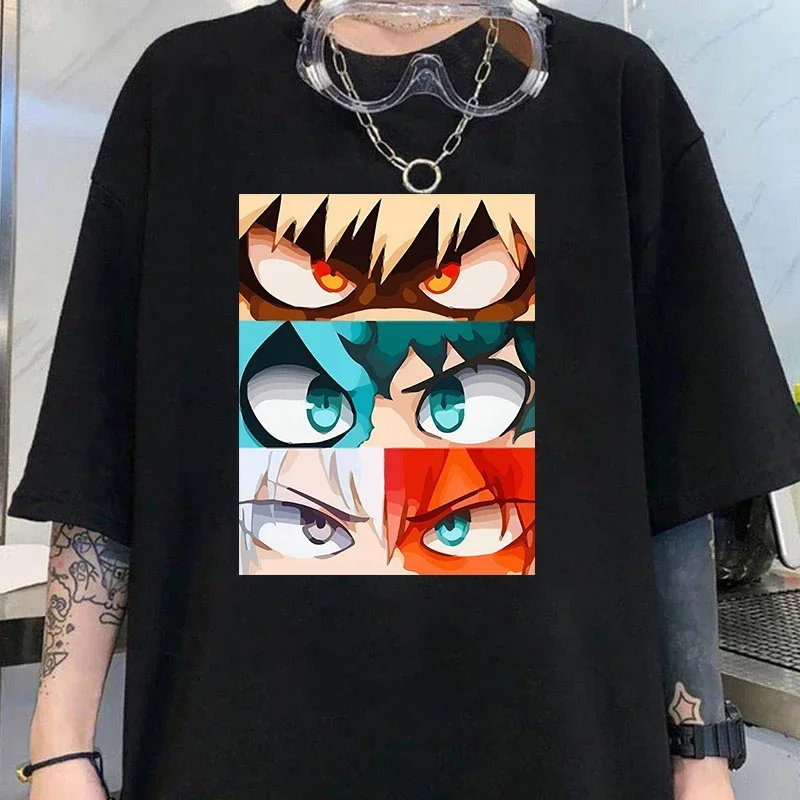 Hot Deku Bakugou Katsuki Todoroki Shoto Printed T-shirts for Women Men Summer Tee Shirt Anime Casual Short Sleeve Tops