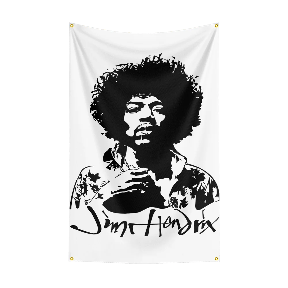 3x5 Ft Guitarist-JimiS-Hendrixs-Tapestry Flag Hippie Polyester Decorative Wall Art For Music Lovers Room Decor Aesthetic M