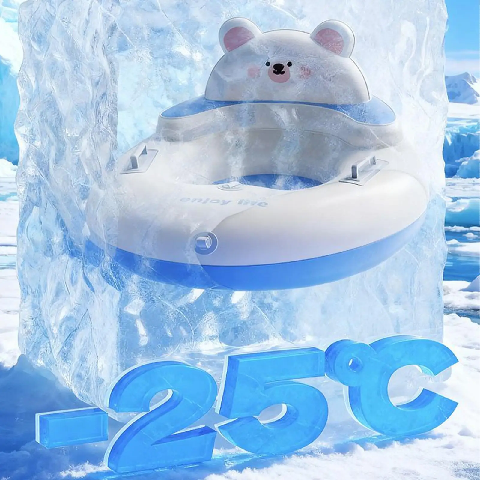 أنبوب الثلج زلاجات لعبة زلاجات الشتاء القابلة للنفخ مع مقابض تفجير أنابيب الثلج لحديقة الفناء الخلفي بارك ملعب الحديقة في الهواء الطلق #3