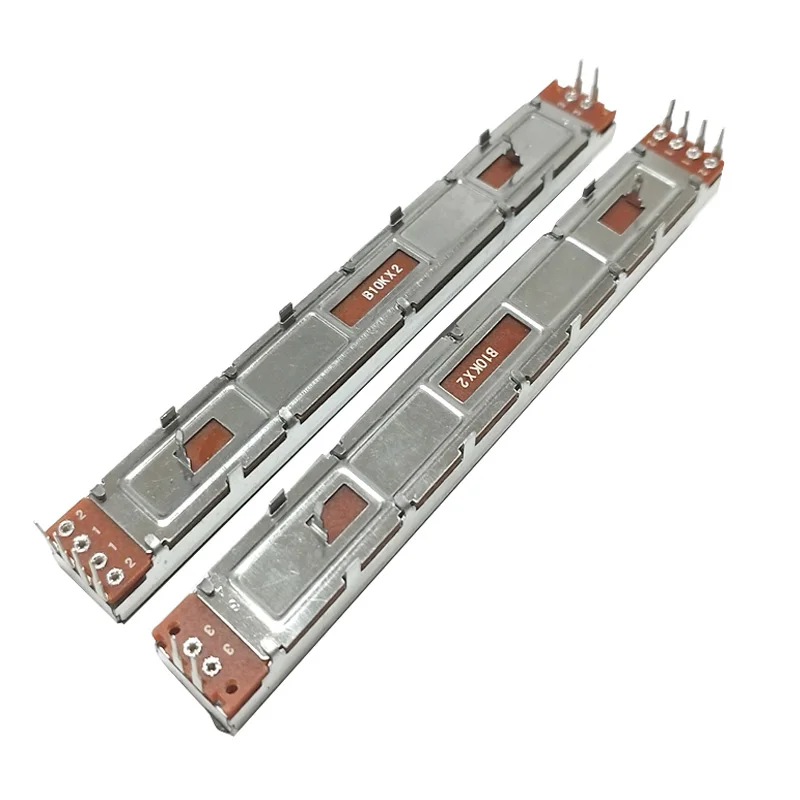 1 قطعة 128 مللي متر SC-1009G طويلة خلاط fader/المزدوج مستقيم انزلاق الجهد B10Kx2/مقبض طول 8MMB/السفر 100 مللي متر