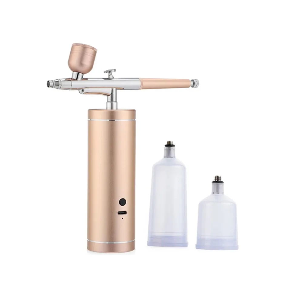 0.3mm Water Oxygen Facial Machine Airbrush Mini Air Compressor Gun for Painting Tattoo Makeup Spray Face Steam Beauty Apparatus