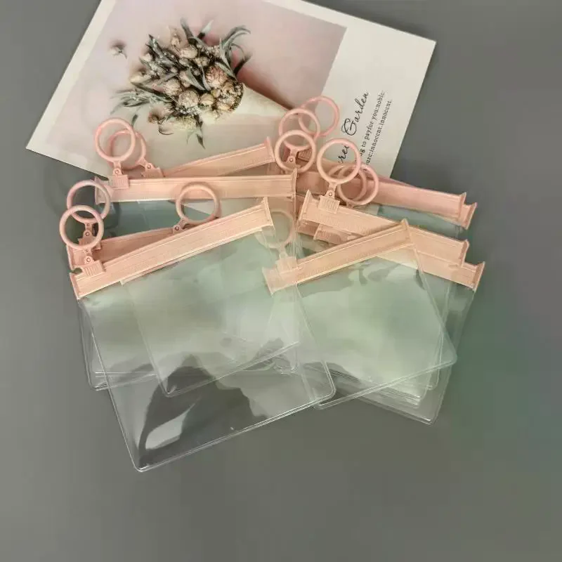 10Pcs Lovely Pink Jewelry Zipper Bag EVA Plastic Storage Envelope PVC Pouch Ring Earring Stud Necklace Bracelet Packaging