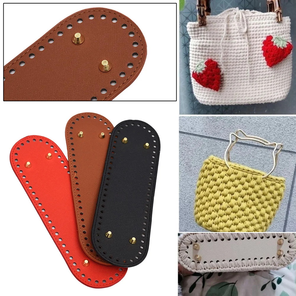 26x8cm skórzane spodnie do toreb DIY ręcznie robione owalne długie dno akcesoria do toreb dziewiarskich torebka torby typu crossbody dno