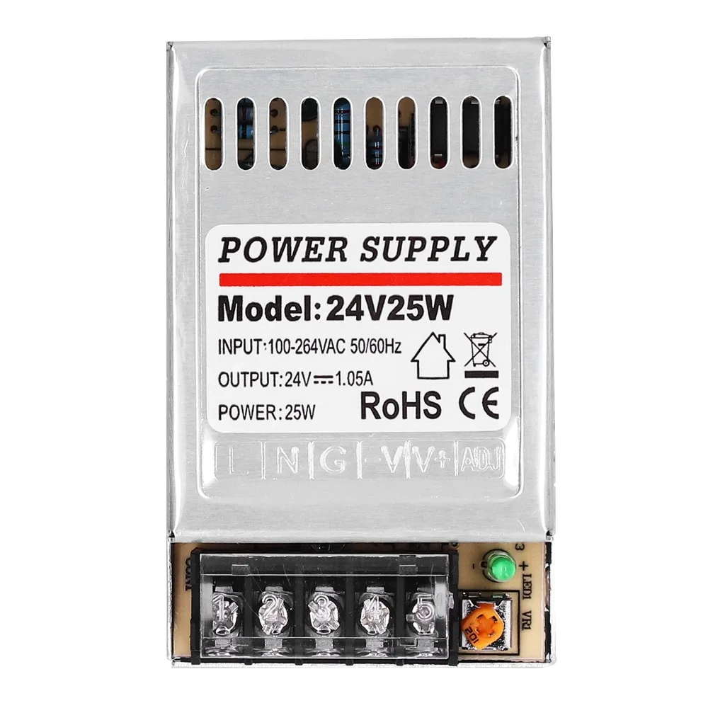 

25W DC 24V 1.05A Switching Power Supply Aluminum Alloy High Efficiency Power Supply Driver Over Temperature Protection