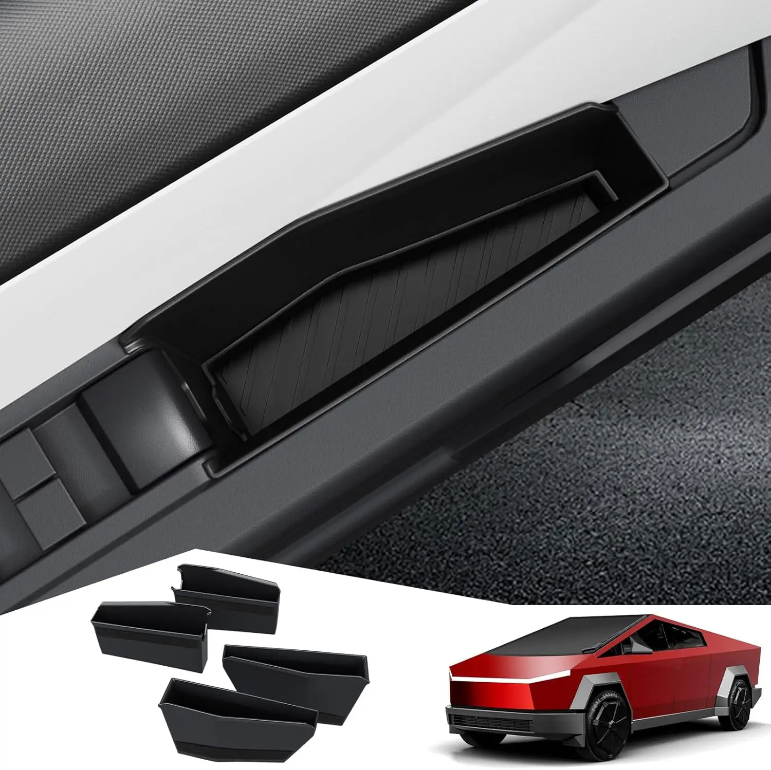 

For Tesla Cybertruck Door Handle Storage Box 2025 2026 2024 Door Side Insert tray Organizer for Cybertruck Accessories