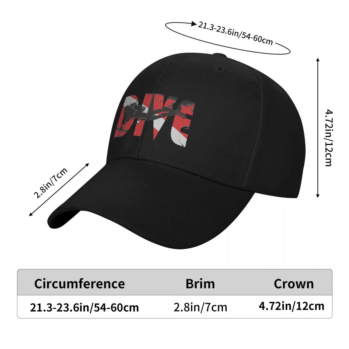 Scuba Diving Dive Diver Sea Snorkeling Sports Cap Fashion Casual Baseball Caps Adjustable Hat Summer Unisex Baseball Hats