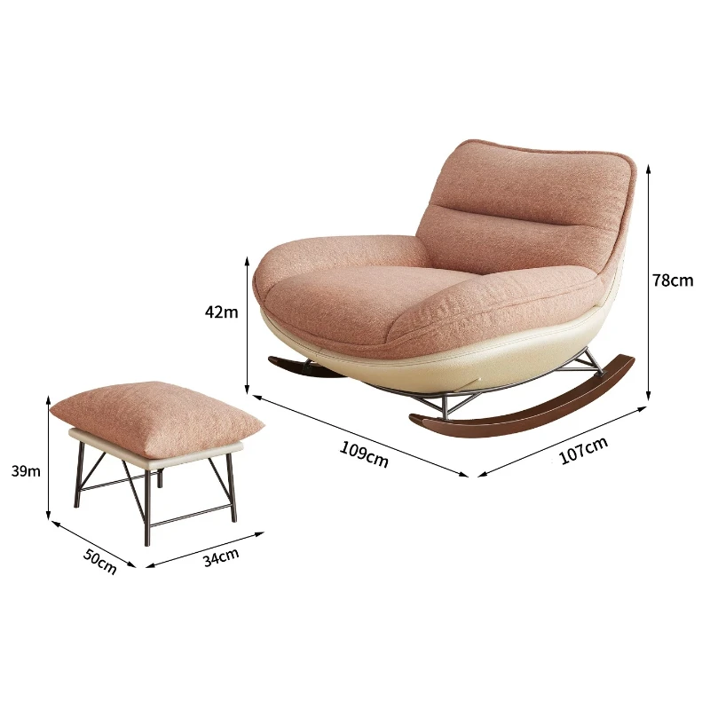 Meditation Occasional Rocking Chair Pink Fluffy Chaise Lounges Recliner Chair Back Support Silla Mecedora Furniture Home