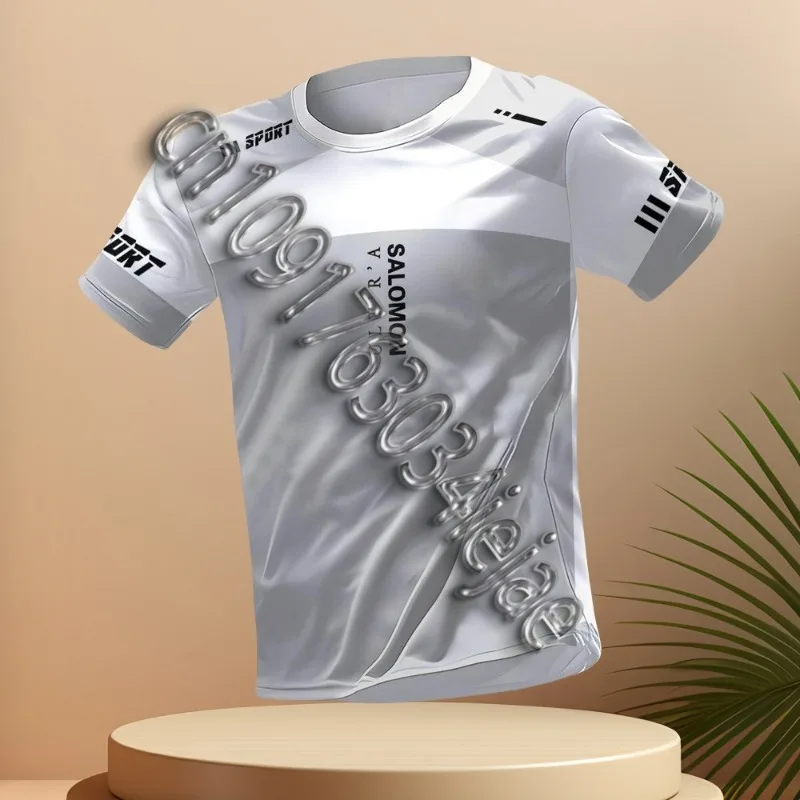 New 3D Printing Hot-Selling Outdoor Running Sports Breathable Quick-Drying Fitness Clothes Casual Wear Round Neck Adult T-Shirt