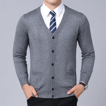 Cardigan col en V pour homme, chandail de marque à la mode, manteau en tricot, coupe ajustée, Style coréen, vêtements décontractés, hiver, 2021