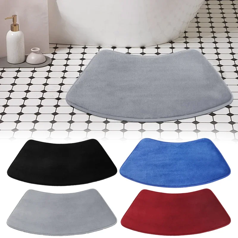 

Curved Bath Floor Mat Bathroom Solid soft Carpet Non-slip Shower Rug quick dry Absorbent Foot Mat Toilet Bath Mat 40x75/45x100cm